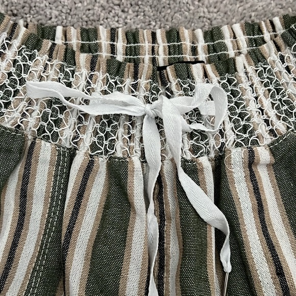 Green Striped Shorts - Picture 2 of 4